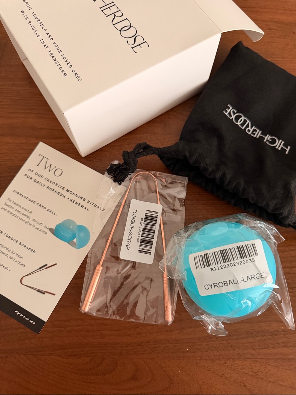 HigherDOSE Cryo Ball & Copper Tongue Scraper Wellness Set New - Picture 6 of 9